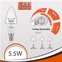 لمبة كاندل كريستال سمارت 3 مستويات 5.5 وات أصفر